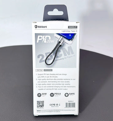 Maxguard 25CM PD 20W Lightning to Type-C cable M40LC