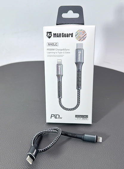 Maxguard 25CM PD 20W Lightning to Type-C cable M40LC
