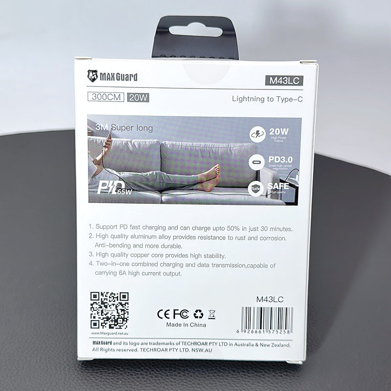 Maxguard 3M PD 20W Lightning to Type-C cable M43LC