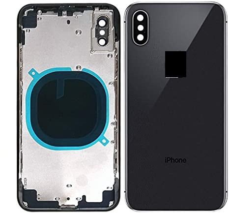 IPHONE X BACK HOUSING WITHOUT PARTS BLACK (HIGH QUALITY)