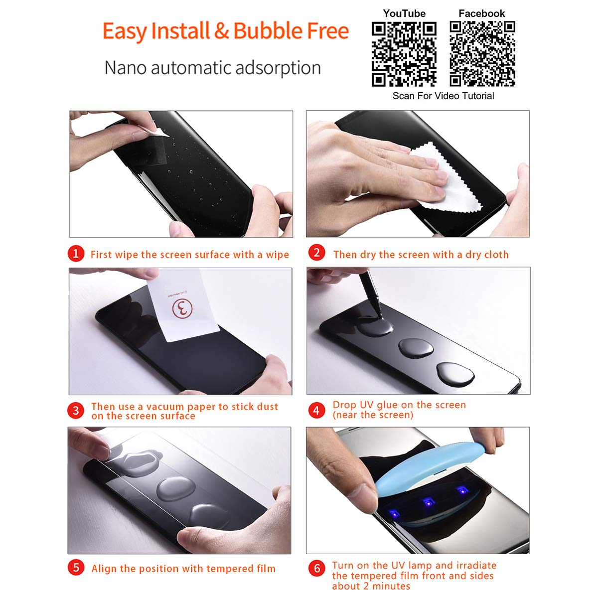 UV light glue glass sp