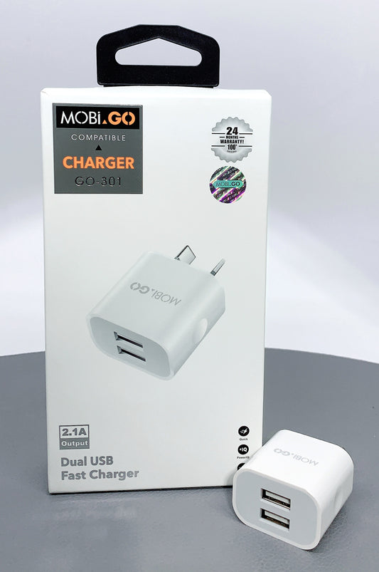 Mobigo dual USB fast home charger GO301