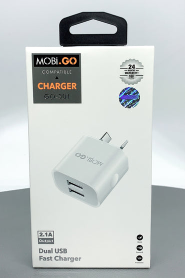 Mobigo dual USB fast home charger GO301