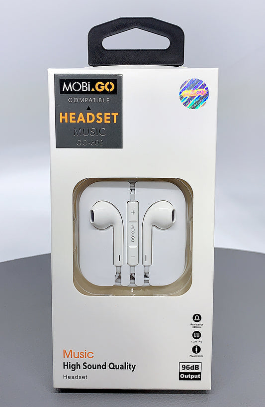 Mobigo 3.5mm Aux headset earphone GO602