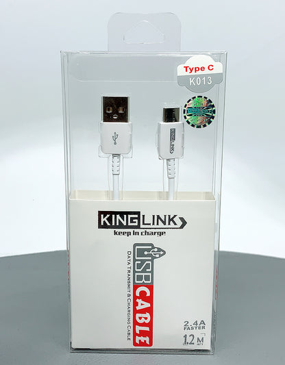 Kinglink KL 1.2m 2.4A faster type c cable K013