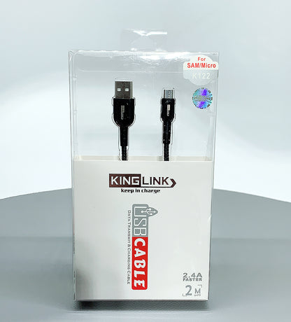 Kinglink KL 2m 2.4A faster fabric micro cable K122