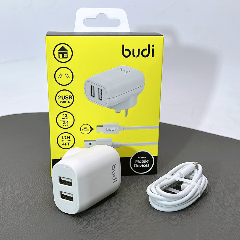 Budi home charger with Type-C cable AC339ATW
