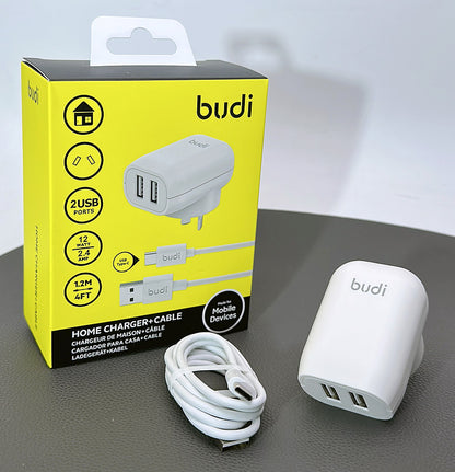 Budi home charger with Type-C cable AC339ATW