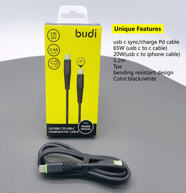 Budi 1.2m Type-C to Type-C cable M8J150TT