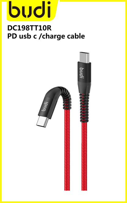 Budi 1m 65W PD Type-C to Type-C cable M8J198TT