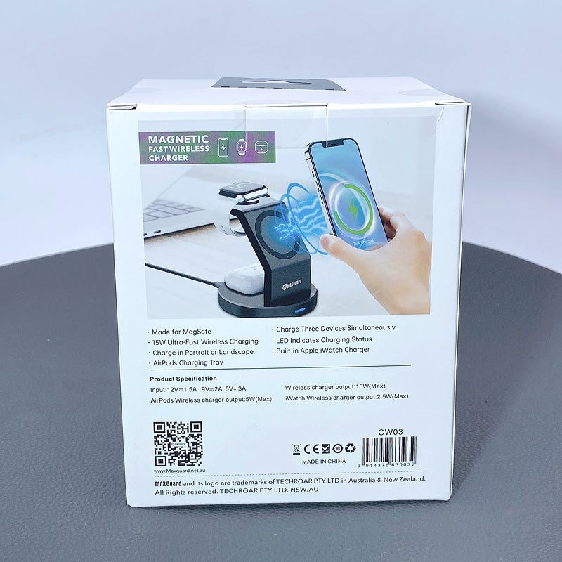 Maxguard  15W 3 in 1 wireless MagSafe charger  CW03
