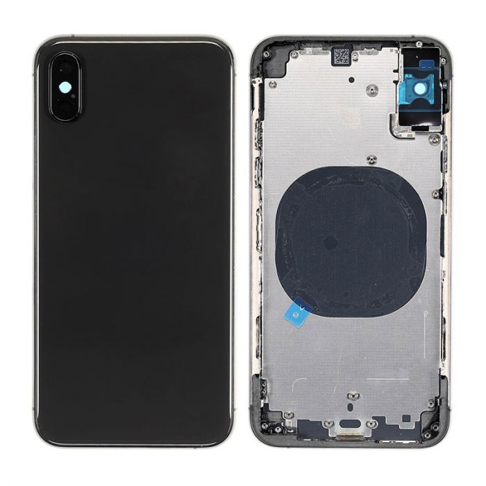 IPHONE XS MAX BACK HOUSING WITH BUTTONS INSTALLED BLACK